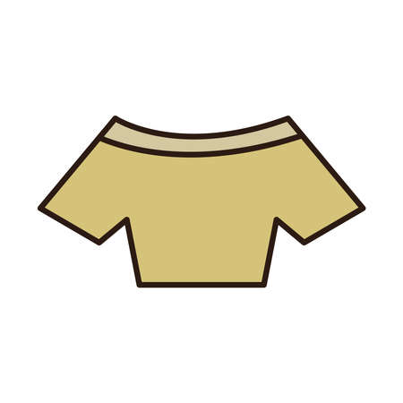 crop top fashion textile women clothes vector illustration line and fill iconのイラスト素材