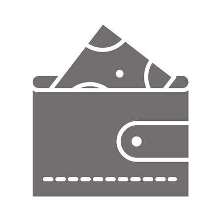 shopping wallet with money banknote commerce in silhouette style icon vector illustrationのイラスト素材