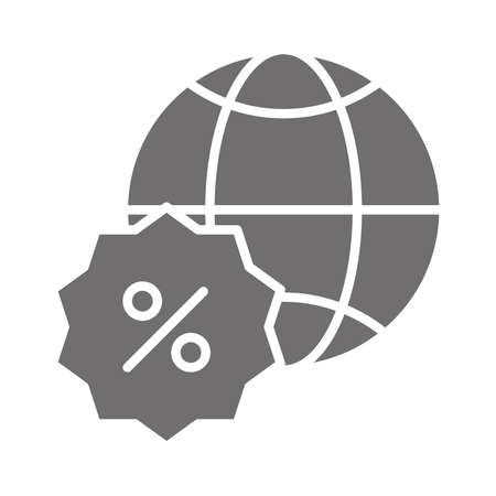 shopping world discount offer commerce in silhouette style icon vector illustrationのイラスト素材