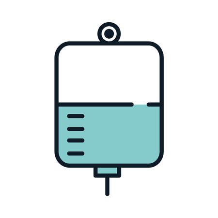health medical stand iv with liquid vector illustration line and fillのイラスト素材
