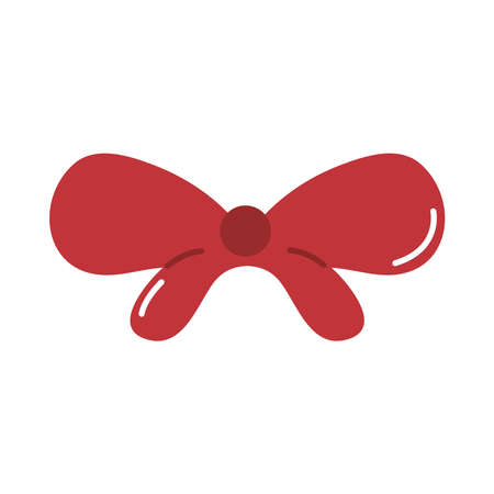 red gift bow decoration cartoon vector illustration cartoon flat iconのイラスト素材