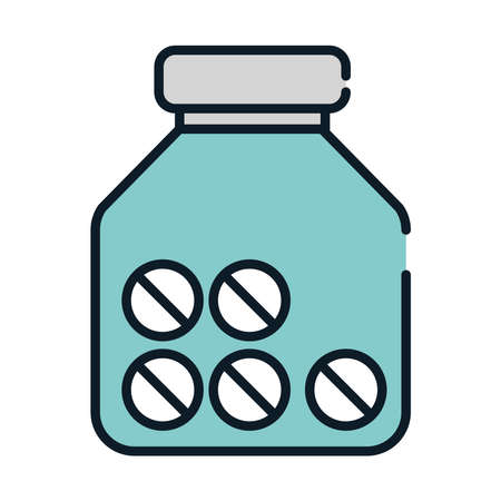 health medical pills container prescription vector illustration line and fillのイラスト素材