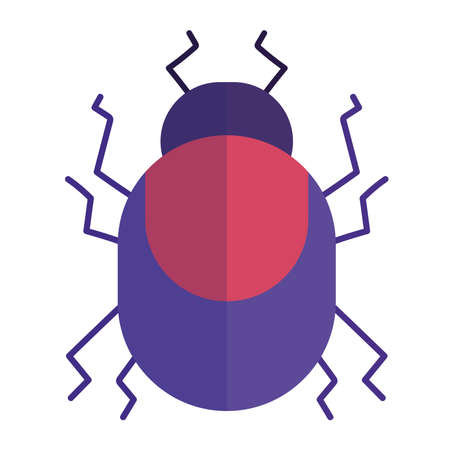 bug nature animal in cartoon flat icon style vector illustrationのイラスト素材