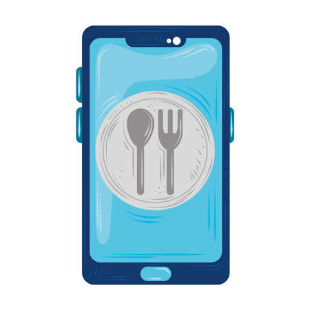 fast delivery service smartphone appliation online order vector illustrationのイラスト素材