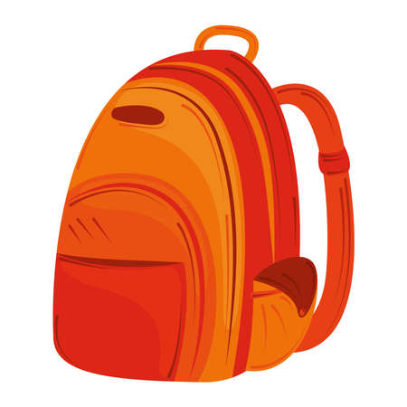 back to school, orange backpack equipemnt education vector illustrationのイラスト素材