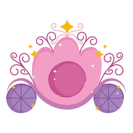 princess carriage fairytale transport cartoon icon vector illustrationのイラスト素材
