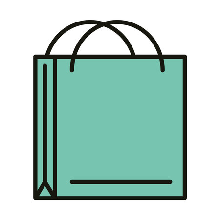 shopping paper bag commerce celebration party, line and fill style vector illustrationのイラスト素材