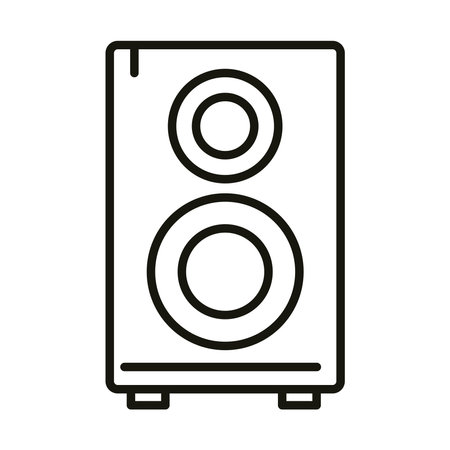music speaker sound audio celebration party, line icon style vector illustrationのイラスト素材