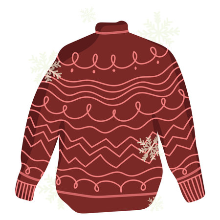 winter ugly sweater with snowflakes warm clothes icon vector illustrationのイラスト素材