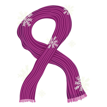 winter scarf fashion warm garment with snowflakes icon vector illustrationのイラスト素材