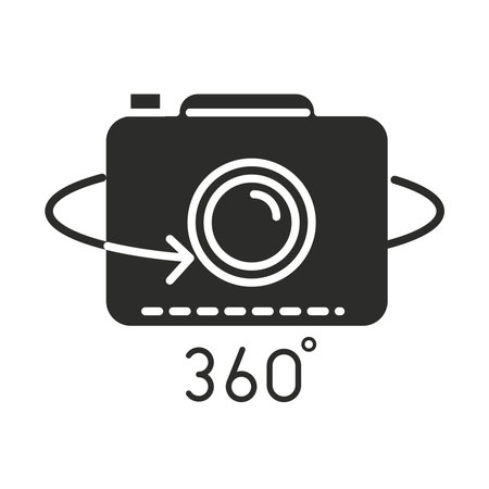 augmented reality photo 360 camera technology vector illustration silhouette style