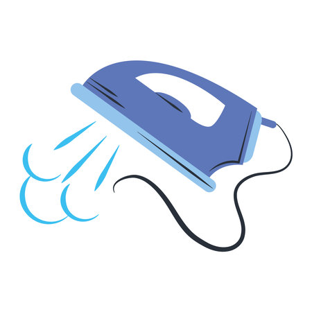 cleaning, electric iron appliance laundry equipment vector illustrationのイラスト素材