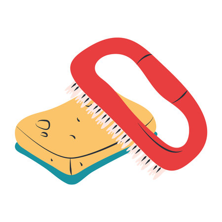 cleaning, brush and sponge supplies tools equipment vector illustrationのイラスト素材