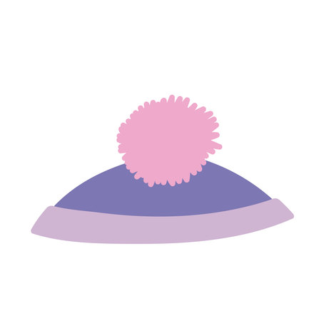 winter hat warm accessory icon white background vector illustrationのイラスト素材