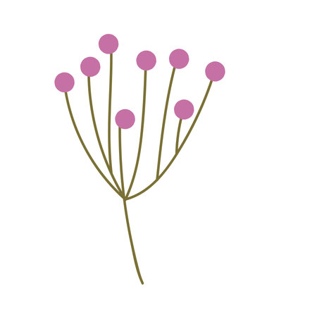 foliage branch fruits nature icon white background vector illustrationのイラスト素材