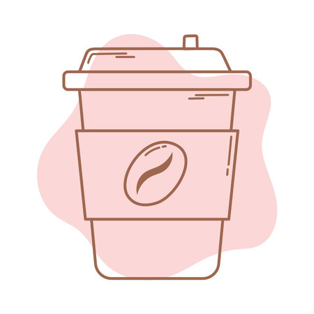 coffee takeaway cup icon line and fill vector illustrationのイラスト素材