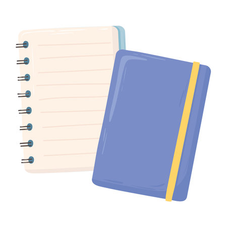 notebook with spiral element for work office supply top view design vector illustrationのイラスト素材