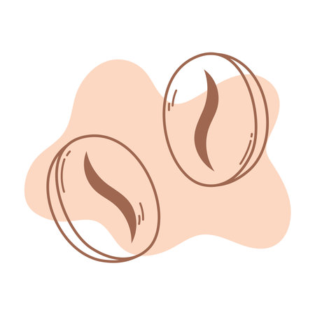 coffee beans freshness icon line and fill vector illustrationのイラスト素材