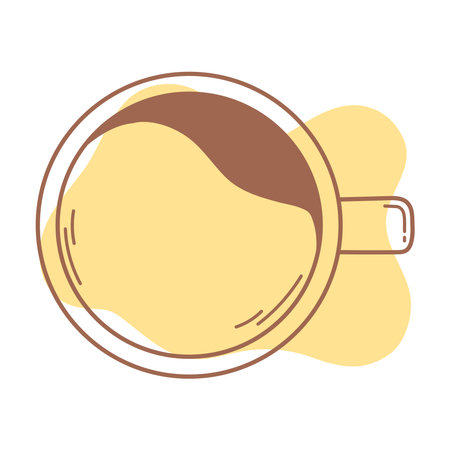 top view coffee cup beverage icon line and fill vector illustrationのイラスト素材