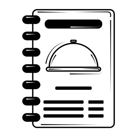 restaurant menu spiral brochure food in line style vector illustrationのイラスト素材
