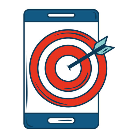 marketing smartphone target strategy management vector illustrationのイラスト素材