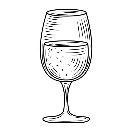 wine day, goblet wine glass icon hand drawn design vector illustrationのイラスト素材