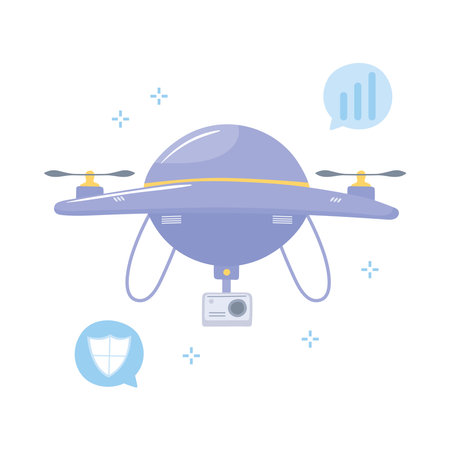 drone with camera technology digital wireless future 5G vector illustrationのイラスト素材