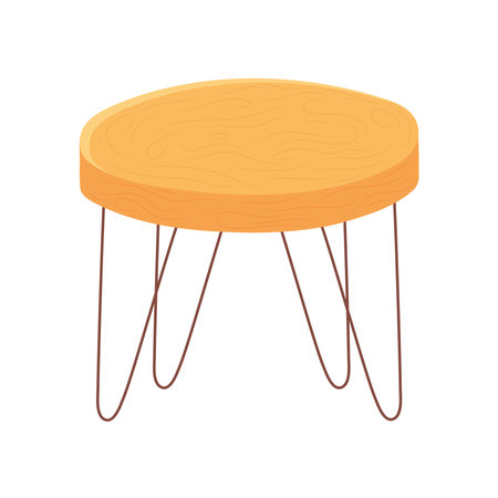 round table furniture cartoon hygge style vector illustrationのイラスト素材