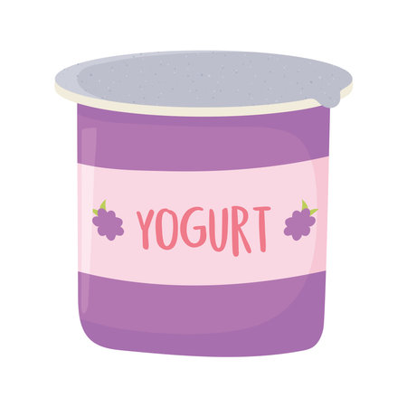 yogurt milk dairy product cartoon icon vector illustrationのイラスト素材