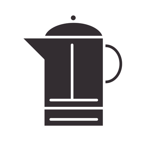 tea pot kitchen utensil silhouette style icon vector illustrationのイラスト素材