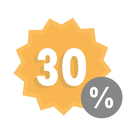 sale offer discount marketing sticker template over white background vector illustration
