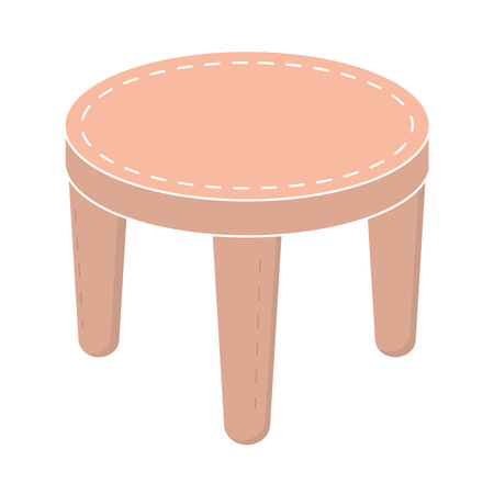 round table furniture decoration cartoon hygge style vector illustration