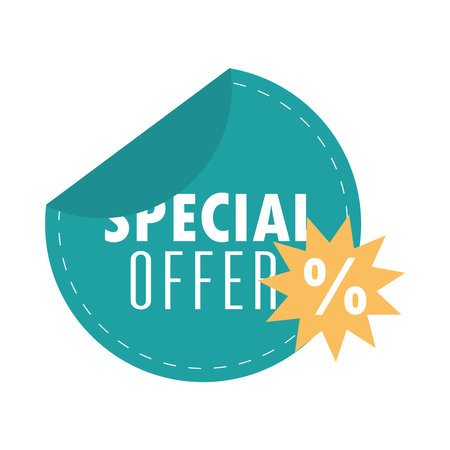 sale offer discount sticker and tag over white background vector illustrationのイラスト素材