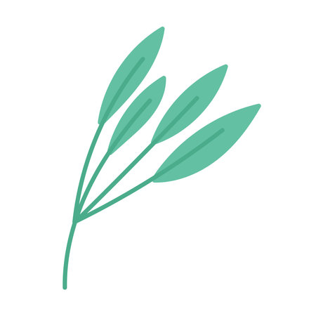 green leaves foliage nature cartoon icon in isolated style vector illustrationのイラスト素材