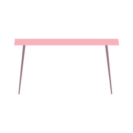 pink table furniture cartoon flat isolated style vector illustrationのイラスト素材