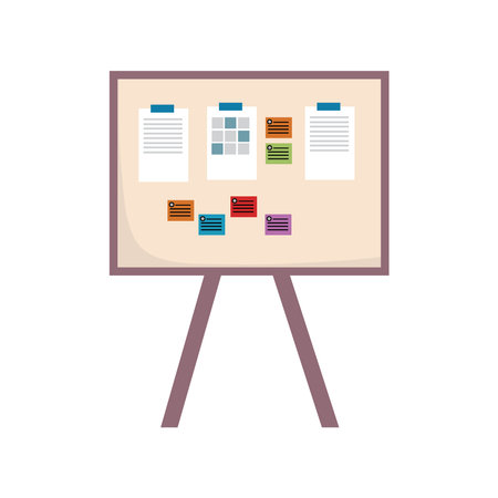 business office board presentation cartoon flat isolated style vector illustrationのイラスト素材