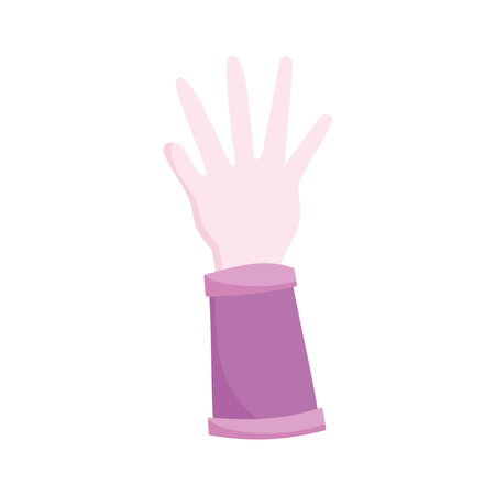 hand showing five finger icon flat style vector illustrationのイラスト素材