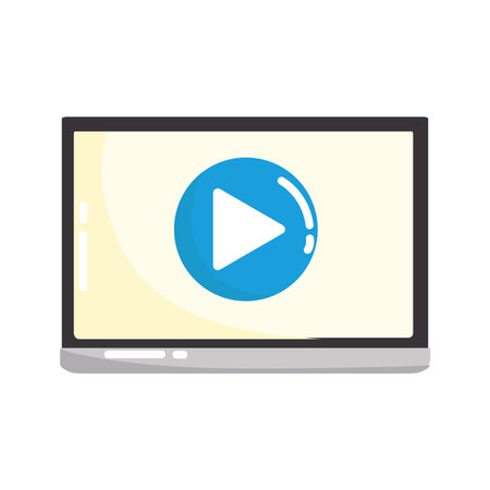 social media tablet computer video content vector illustrationのイラスト素材