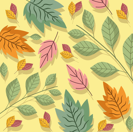 leaves branches foliage nature ecology bloom background vector illustration designのイラスト素材