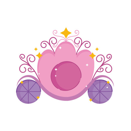 princess fairy tale carriage cartoon isolated design vector illustration vector illustrationのイラスト素材