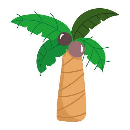 tropical palm coconut cartoon icon isolated design vector illustrationのイラスト素材