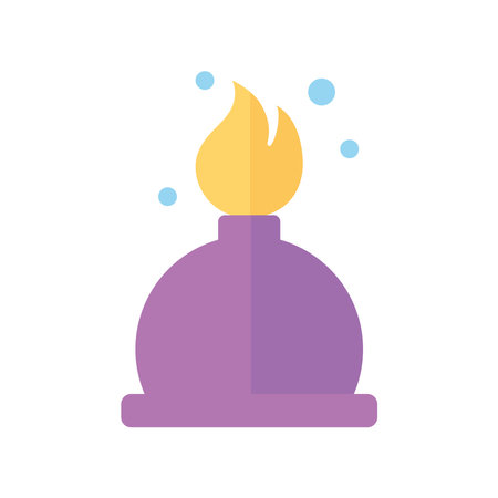 chemistry burner flame science flat style vector illustrationのイラスト素材