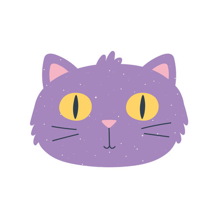 cute cat face animal icon in cartoon style vector illustrationのイラスト素材