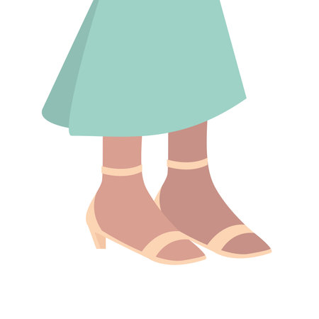 female trendy yellow sandals shoes design, Cloth fashion style wear and store theme Vector illustrationのイラスト素材