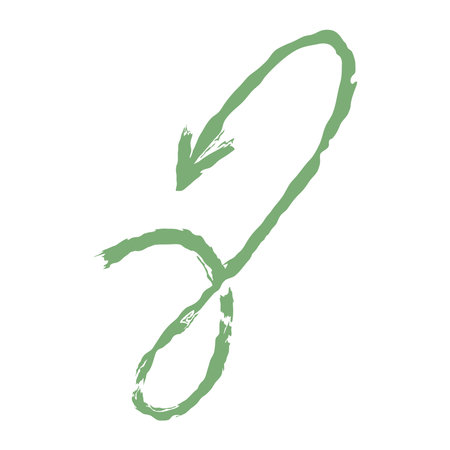 arrow swirl sketch doodle green color design vector illustrationのイラスト素材