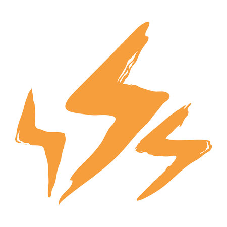 thunderlights decoration yellow color sketch and doodle design vector illustrationのイラスト素材