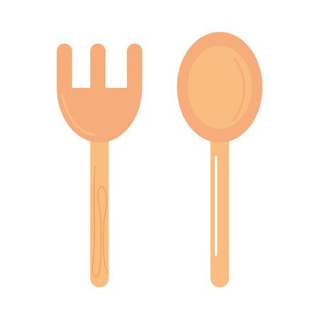 fork and spoon cutlery design, Cook kitchen eat and food theme Vector illustrationのイラスト素材