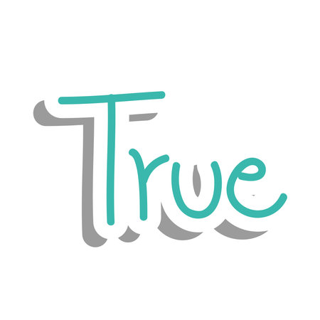 true word cute sticker design, message positive badge and ornament theme Vector illustrationのイラスト素材