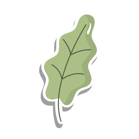 green leaf sticker design of Plant natural floral and garden theme Vector illustrationのイラスト素材