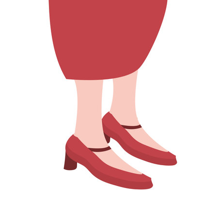 female trendy red shoes design, Cloth fashion style wear and store theme Vector illustrationのイラスト素材